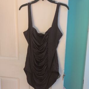 Calvin Klein Brown Ruched Bathing Suit